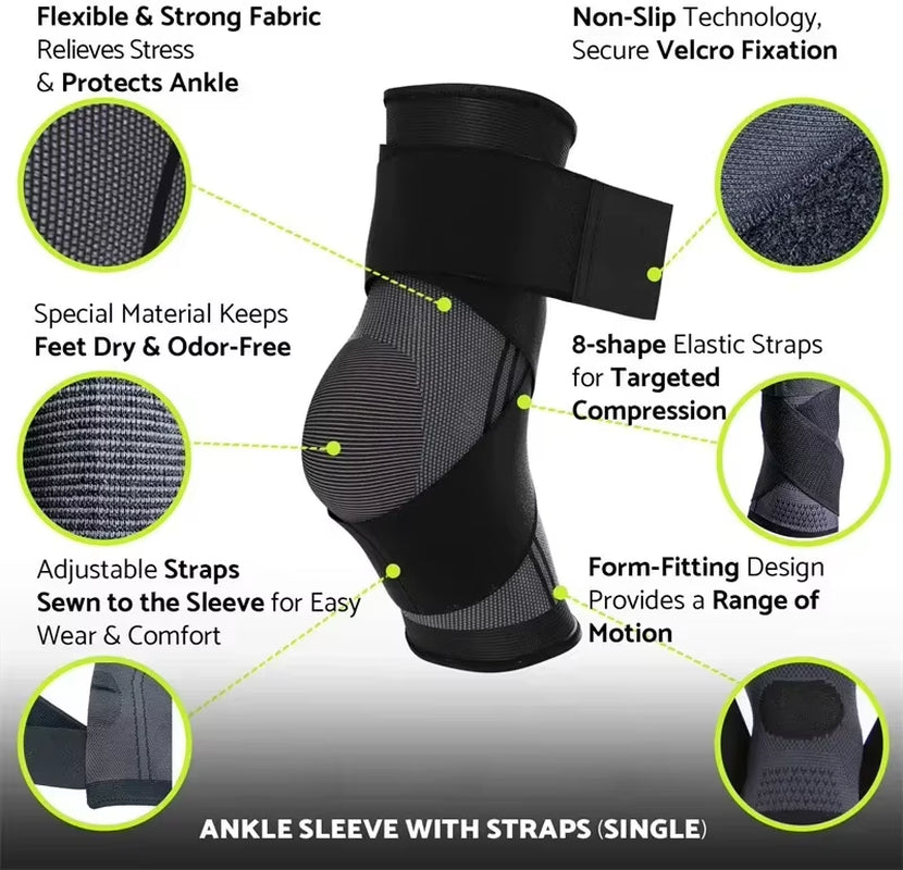 Adjustable Compression Ankle Brace for Total Support & Injury Prevention